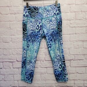 CVG Constantly Varied Gear Capri Leggings M Blue Squat Proof Active Yoga Gym